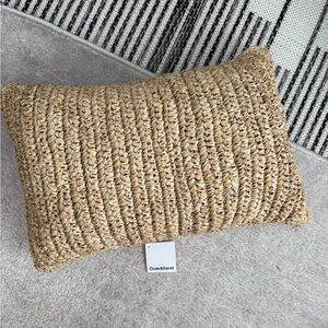 Crate & Barrel Woven Tan Pillow